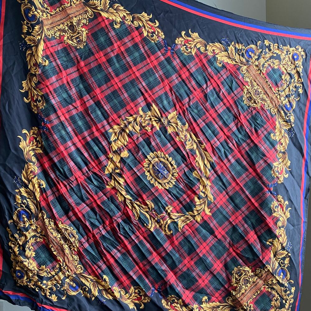 80s vintage silk scarf - Picture 2 of 7